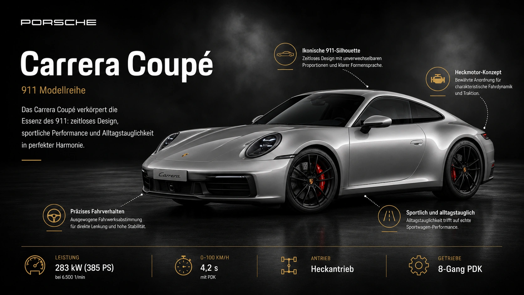 Porsche 911 Carrera Coupé in der Frontansicht