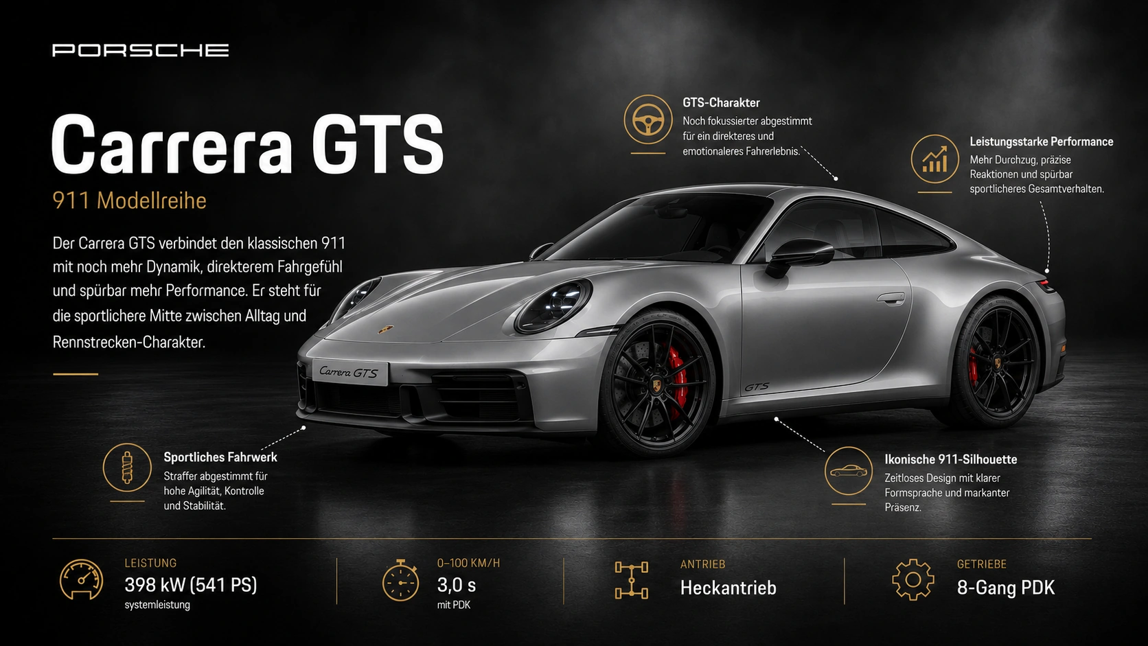 Porsche 911 Carrera GTS in der Frontansicht