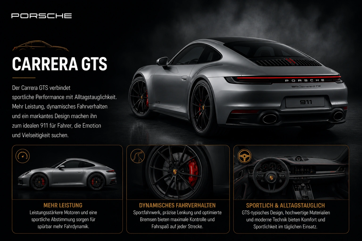 Porsche 911 Carrera GTS in der Rückansicht