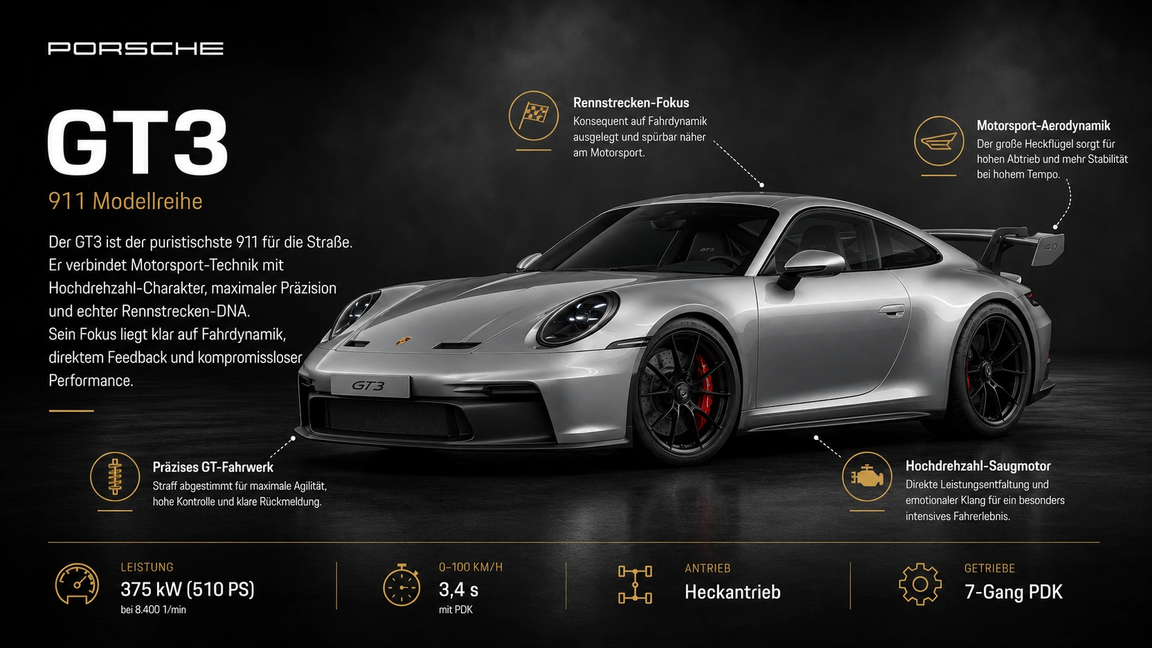 Porsche 911 GT3 in der Frontansicht