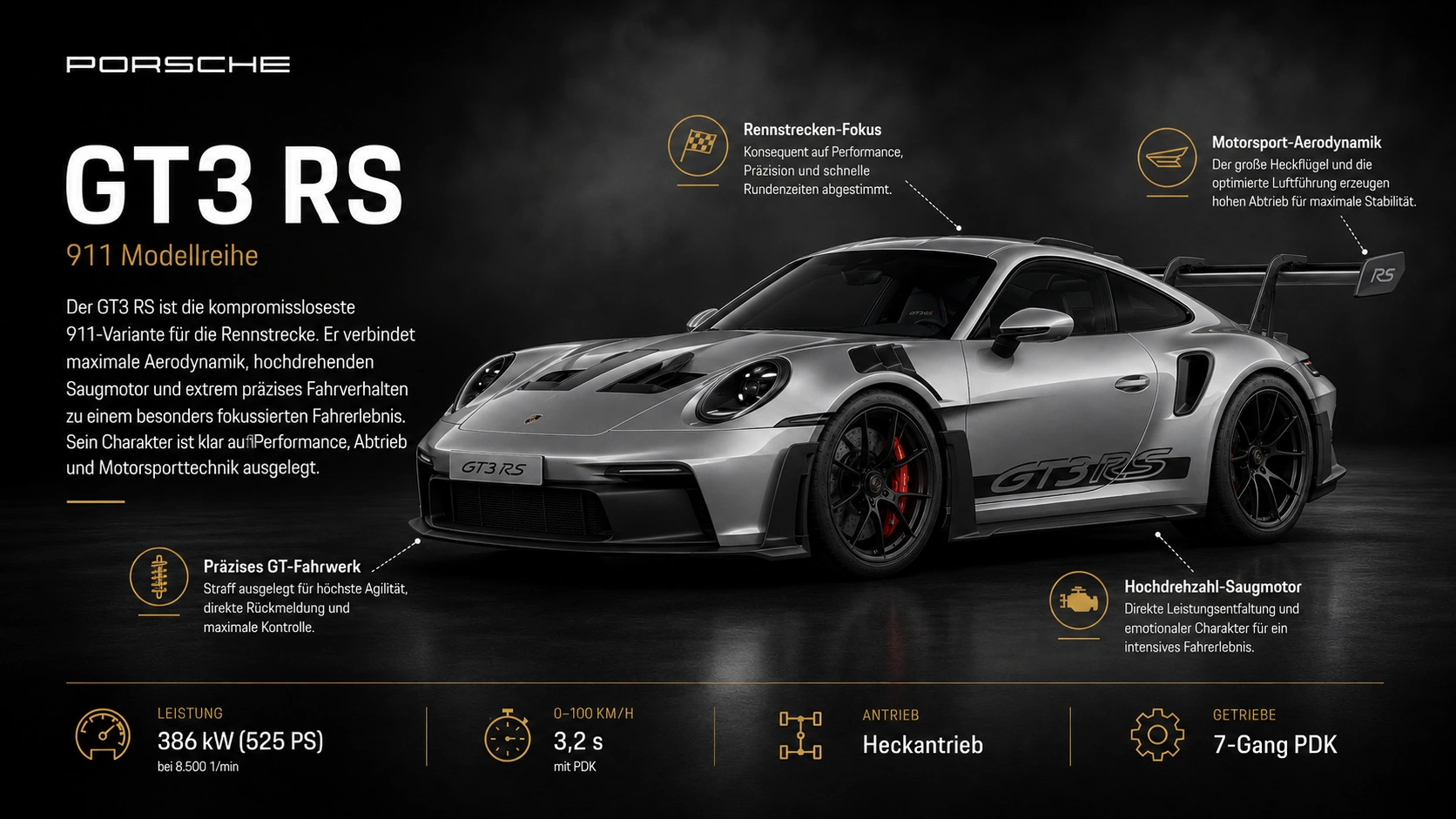 Porsche 911 GT3 RS in der Frontansicht