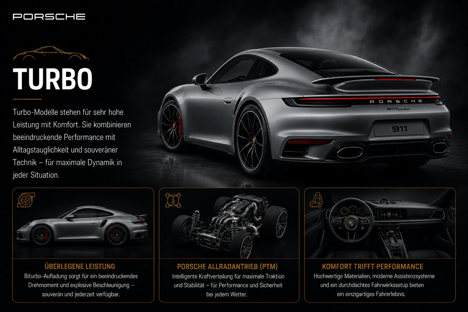 Porsche 911 Turbo in der Rückansicht